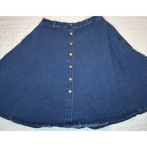 Belle Poque denim high waist A-line midi skirt sz 2XL elastic waist pockets